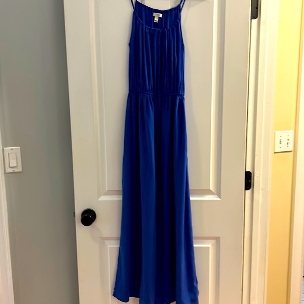 J Crew Blue Silk Maxi Dress